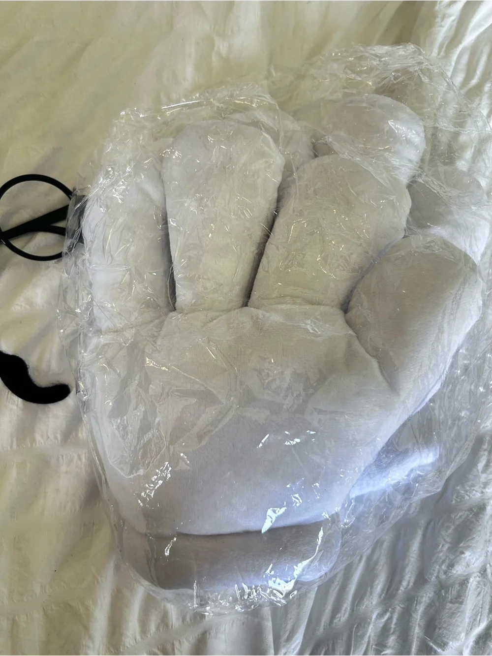 Kids Jumbo White Gloves Circle Round Glasses Bowler Hat & Mustache Costume